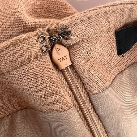 ANN TAYLOR Belted Wrap Midi Skirt in Tan Women's Size 10 - Picture 7 of 10